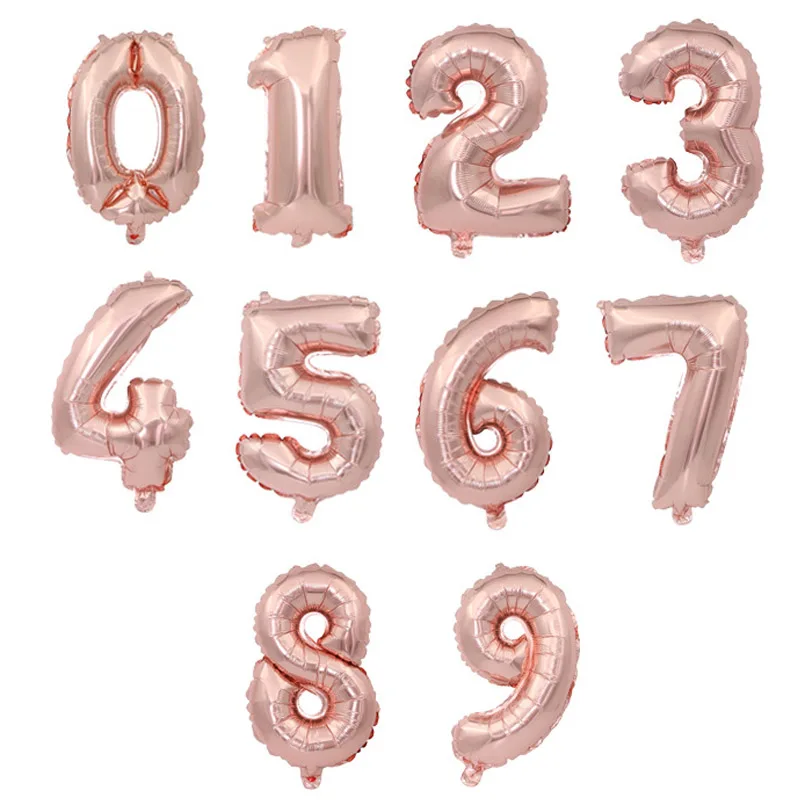 100buc 16inch Aur Și Argint Digital 0-9 Baloane Folie Petrecere de Aniversare de Nunta de Decorare Numărul Figura Balon Jucării Gonflabile