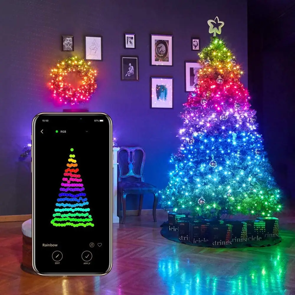 20m Inteligent Sârmă de Cupru Led String Zână Lumina Usb Bluetooth App de Control de Nunta Pom de Crăciun de Vacanță Șir Lumina Garland