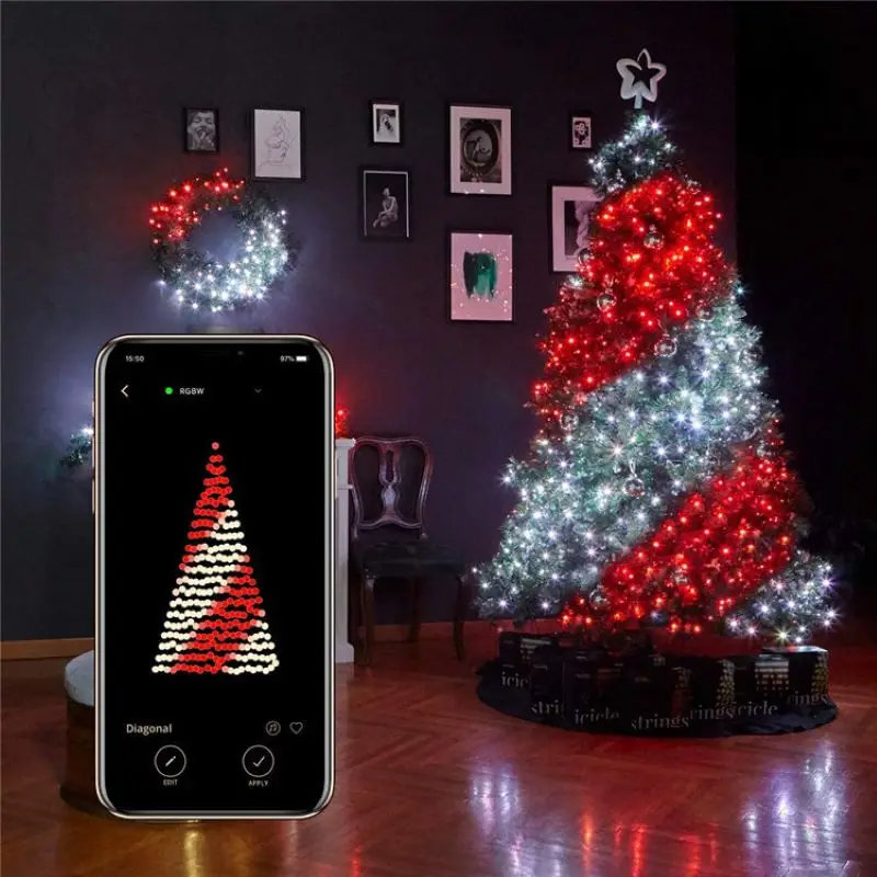 20m Inteligent Sârmă de Cupru Led String Zână Lumina Usb Bluetooth App de Control de Nunta Pom de Crăciun de Vacanță Șir Lumina Garland