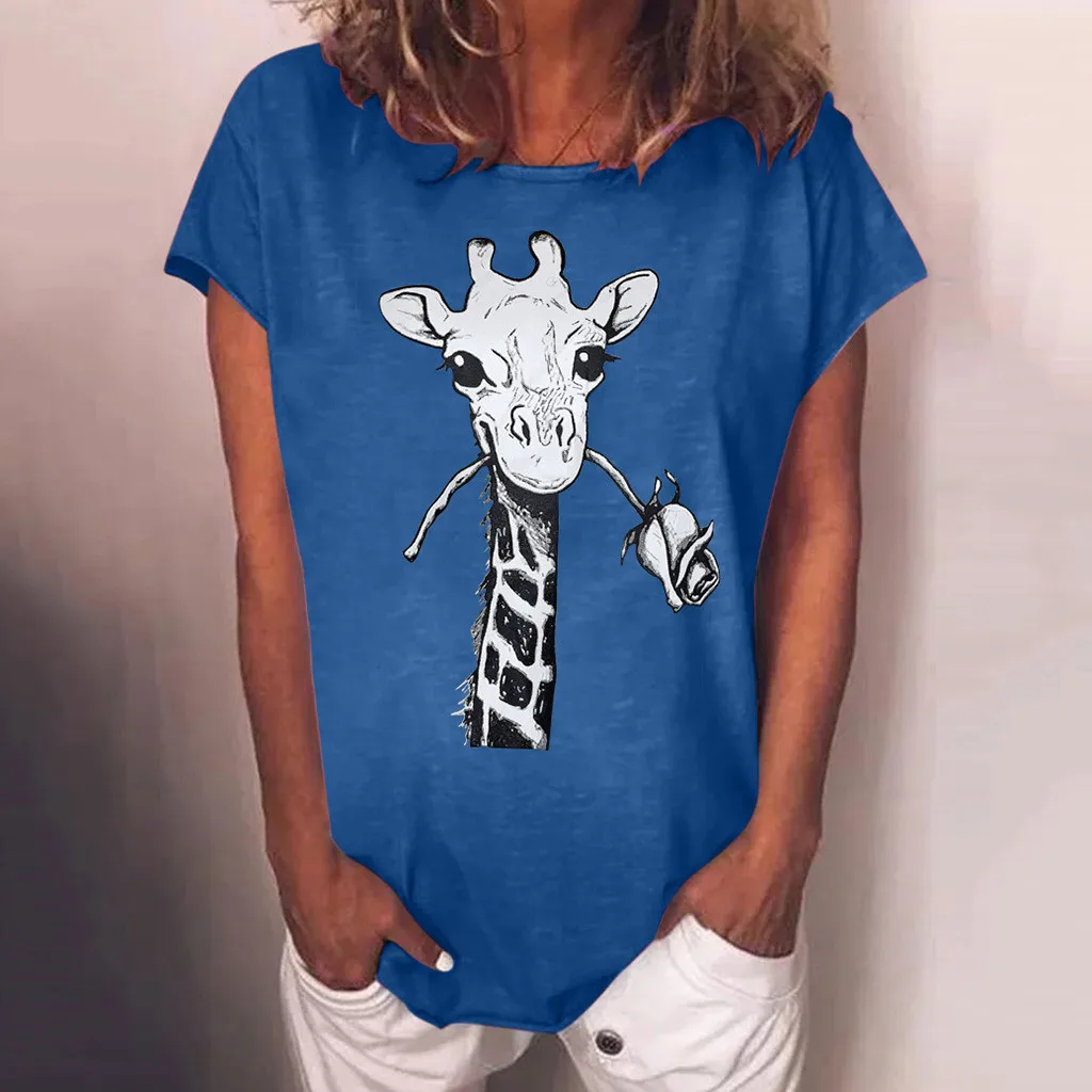 Bluza femei Modelul Plus Size Femei Maneci Scurte Animale 3D Imprimate O-Gât Topuri Tricou Bluza grote maten dames kleding