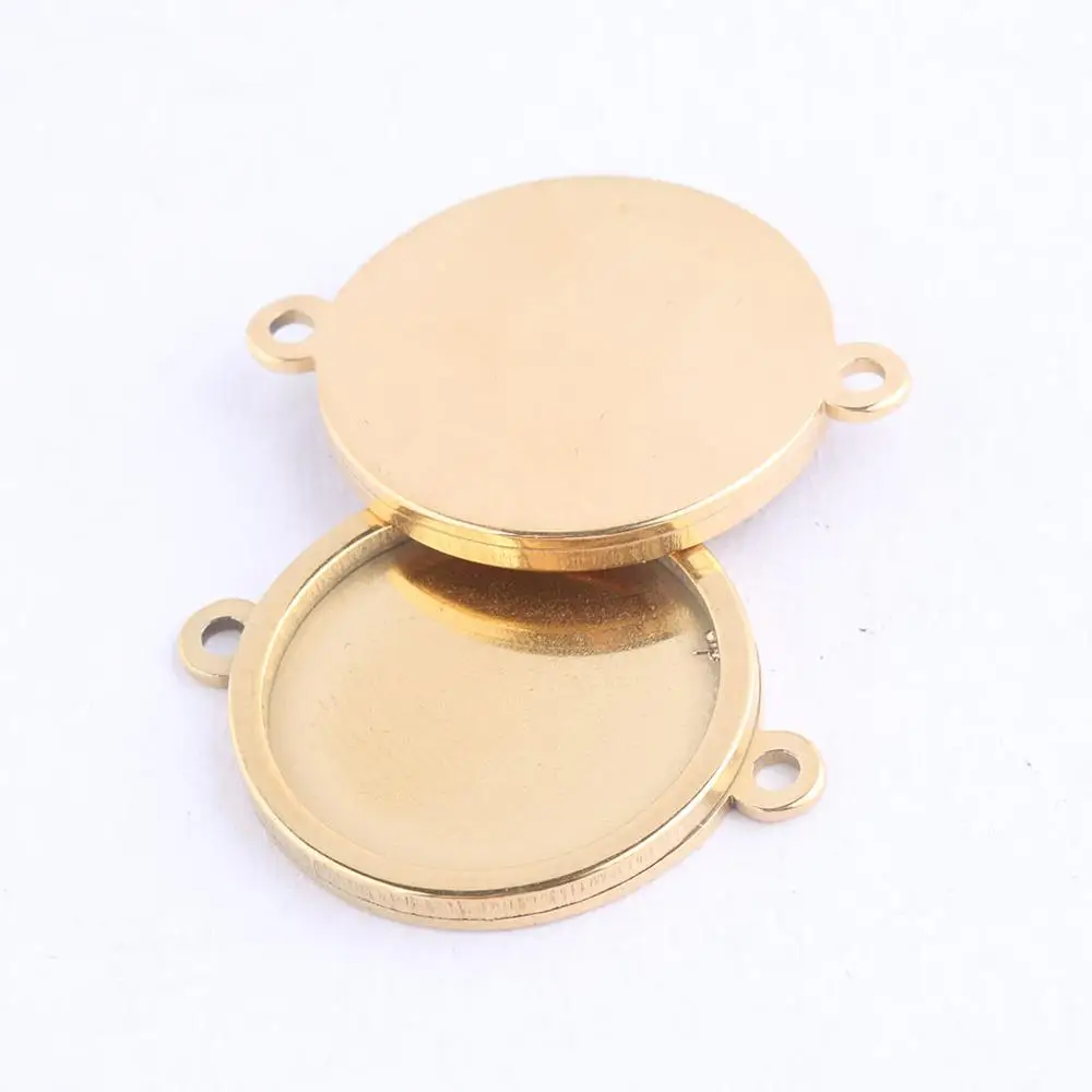 10buc Placat cu Aur se Potrivesc 18mm 20mm Cabochon Bratara Conector Setarea de Bază Spații Diy Pandantiv Tava Ramele Pentru a Face Bijuterii