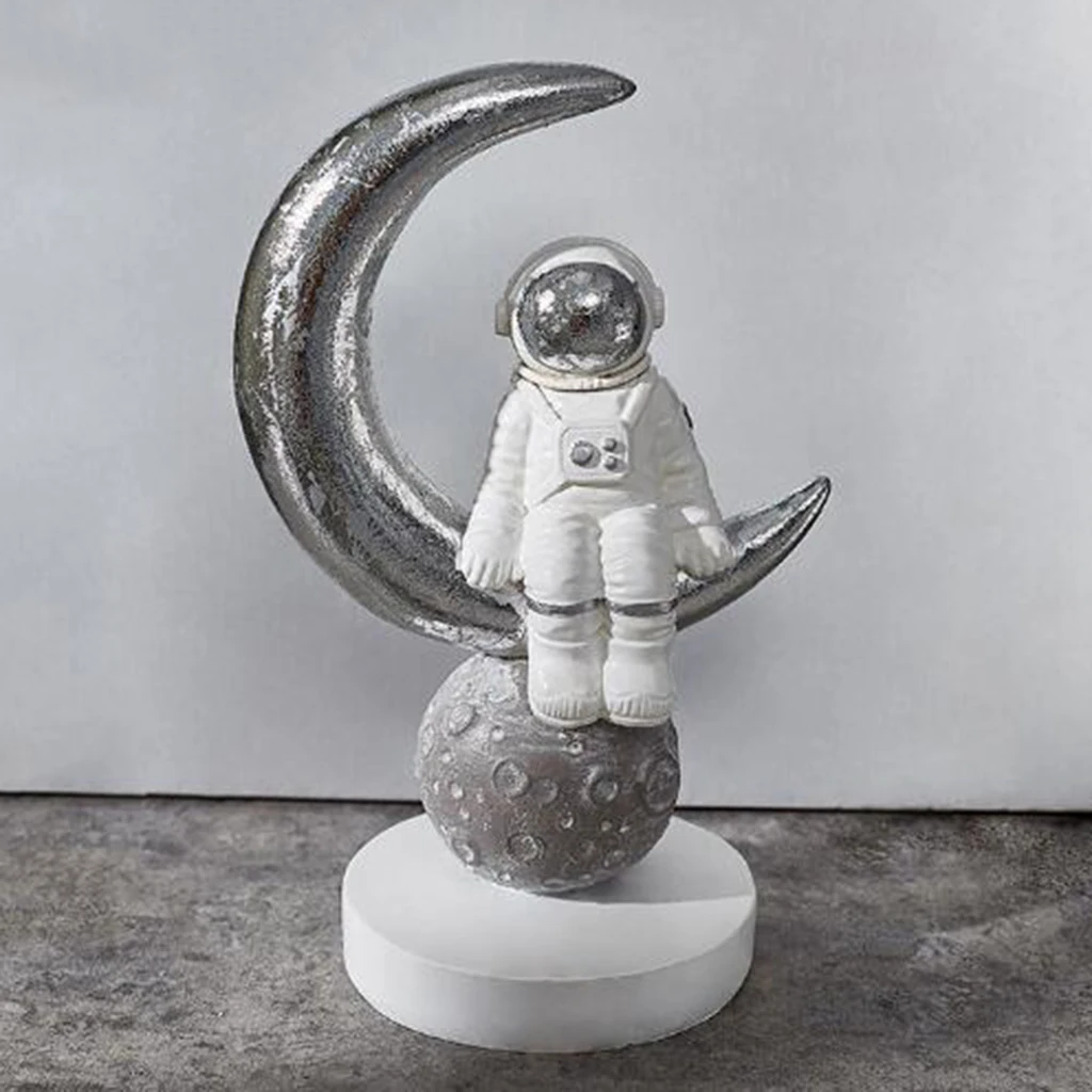 Rășină Astronaut În Formă De Statui Om Spațiu Sculptura Cosmonaut Figurina Decor Home Office Arte Meserii Desktop Ornament