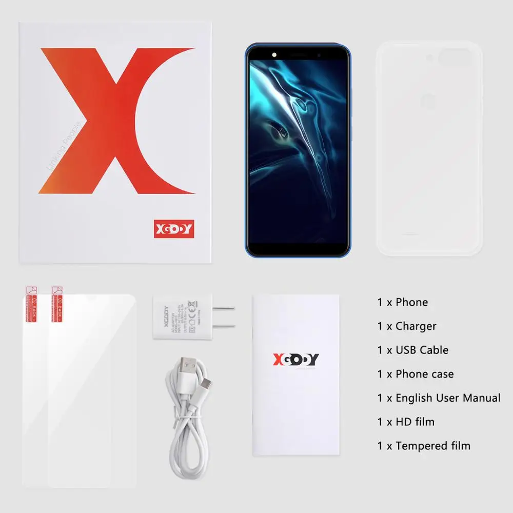 XGODY Telefoane Mobile Android 8.1 5 inch 18:9 1GB 8GB Smartphone MTK6570N Dual SIM, Camera de 5MP 2500mAh GPS WiFi 3G Telefoane Mate 10