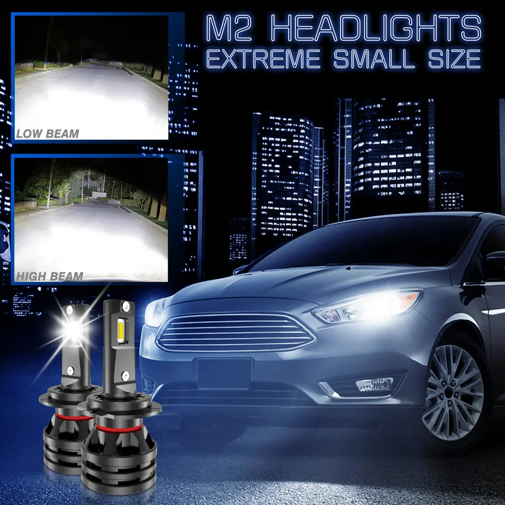 2x LED H7 Lumini Auto 16000LM H11 Lampă cu LED-uri pentru Masina Faruri Becuri H4 H1 H8 H9 9005 9006 HB3 HB4 Turbo H3 9012 Becuri cu LED-uri 12V 24V