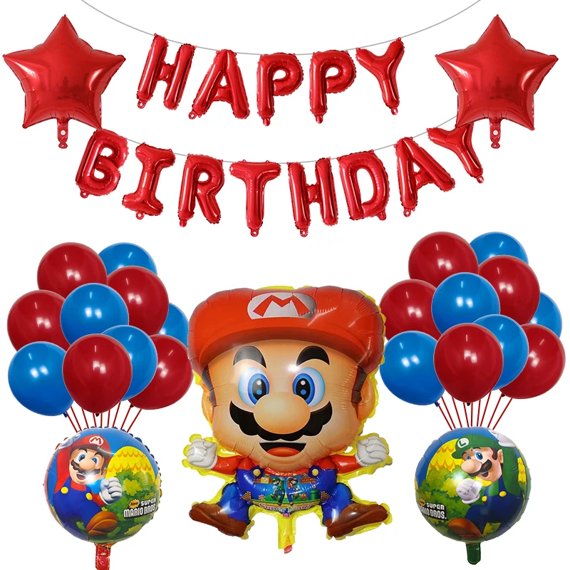 38pcs Super Mario Baloane de 30 inch Număr de Baloane Fată Băiat Ziua de nastere Partid Mario Luigi Bros Balon Mylar Decorare Jucării pentru Copii