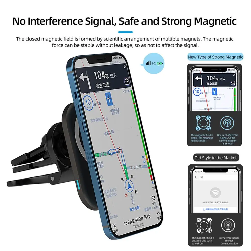 15W Magnetic Încărcător Rapid Pentru iPhone 12 Pro Max Titularul de Telefon Mobil Magsafe Wireless Charging Stand