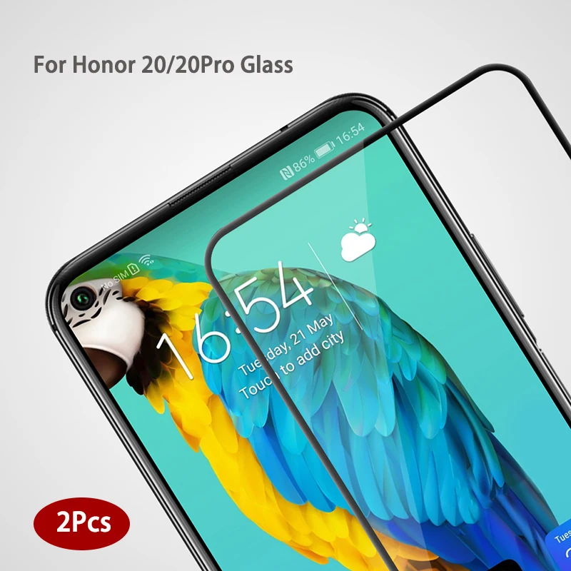 2 BUC pentru Huawei Honor 20 Pro Tempered Glass 9H Folie de protectie Ecran pentru Huawei Honor 20 de ani de Sticlă pe Onoarea V20 Sticlă de Protecție