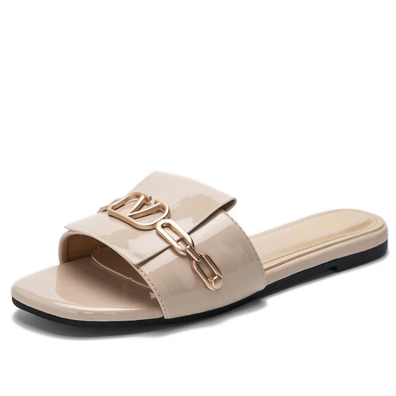 2021 Femei Brand Papuci De Vara Tobogane Deschis Deget De La Picior Plat Pantofi Casual De Agrement Sandale Plajă Feminin Flip-Flop-Uri De Mari Dimensiuni 42