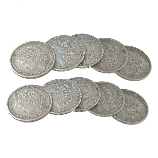 10buc Oțel Morgan Dollar (3.8 cm dia) Trucuri de Magie Magician Recuzită Dotari Folosit care Apar/Dispar Monedă Magie Iluzii