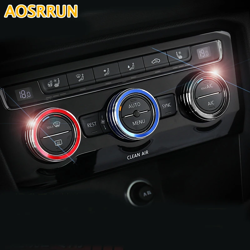 AOSRRUN aliaj de Aluminiu de Interior Aer condiționat buton inel decor Accesorii Auto Pentru Volkswagen VW Tiguan 2017