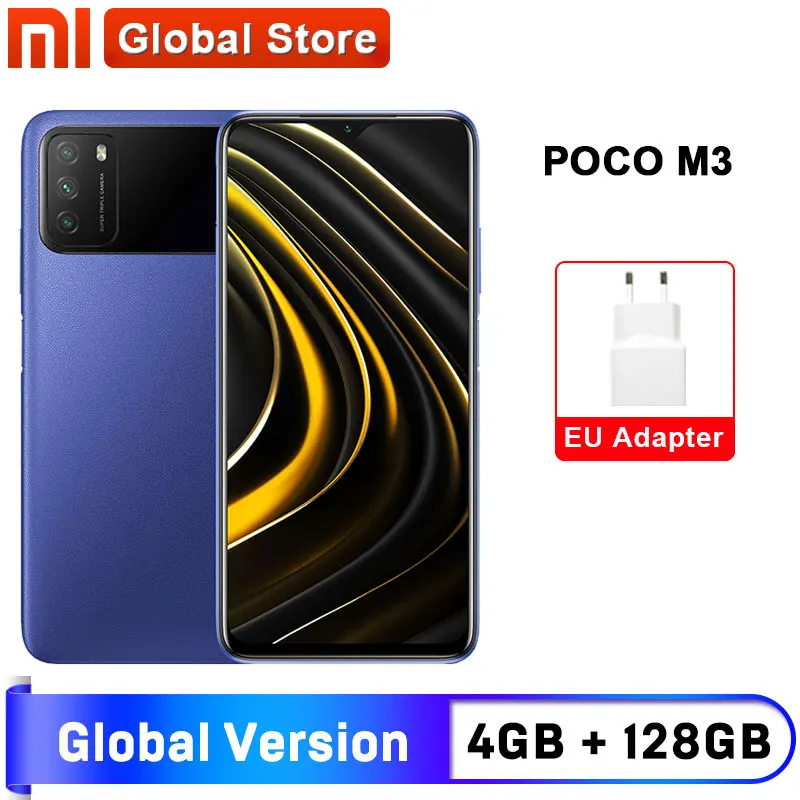 Versiune globală POCO M3 4GB 128GB Smartphone Snapdragon 662 6.53