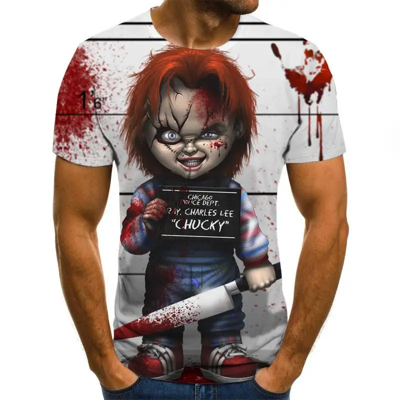 2020 Mens groază camasi Moda de Vara Noi Barbati Maneca Scurta tricou Casual Zombie 3D de Imprimare Tricou Rock Pentru Om Plin Tipărite