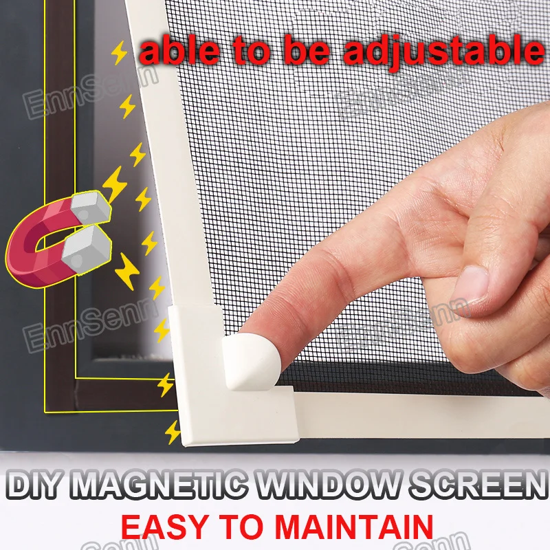 150 cm Lățime Reglabilă Magnetic Ecran de Fereastră de Fereastră, anti mosquito net Plasă cu Full-Frame cu Easy DIY deschide fere