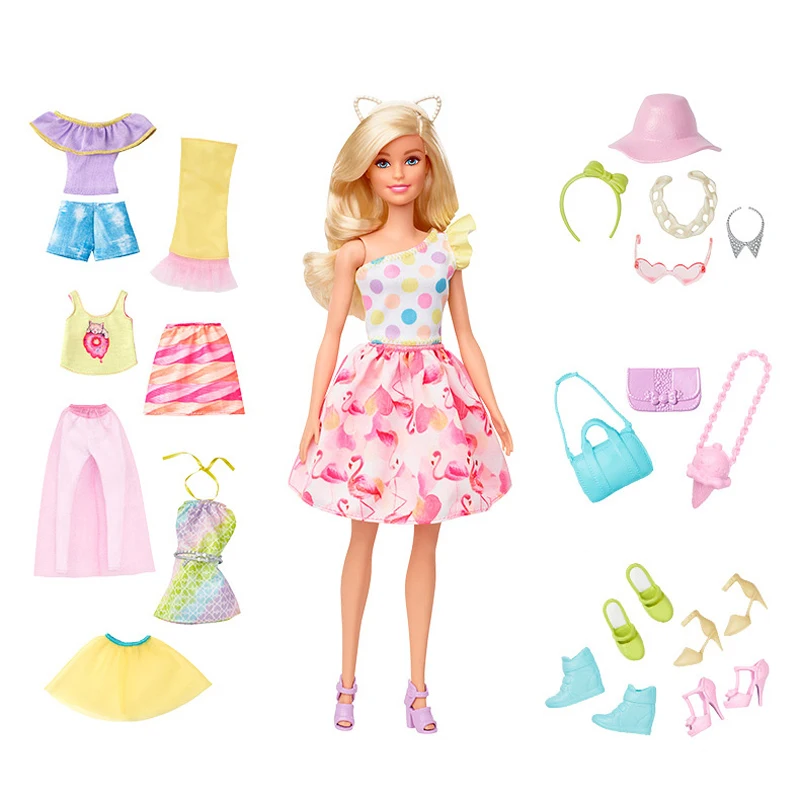 Barbie Moda Dulce Meci Cutie de Cadou cu Papusa Accesorii de Îmbrăcăminte Set Fata Rochie de Până Joc Casa de Jucărie pentru Copii GFB83