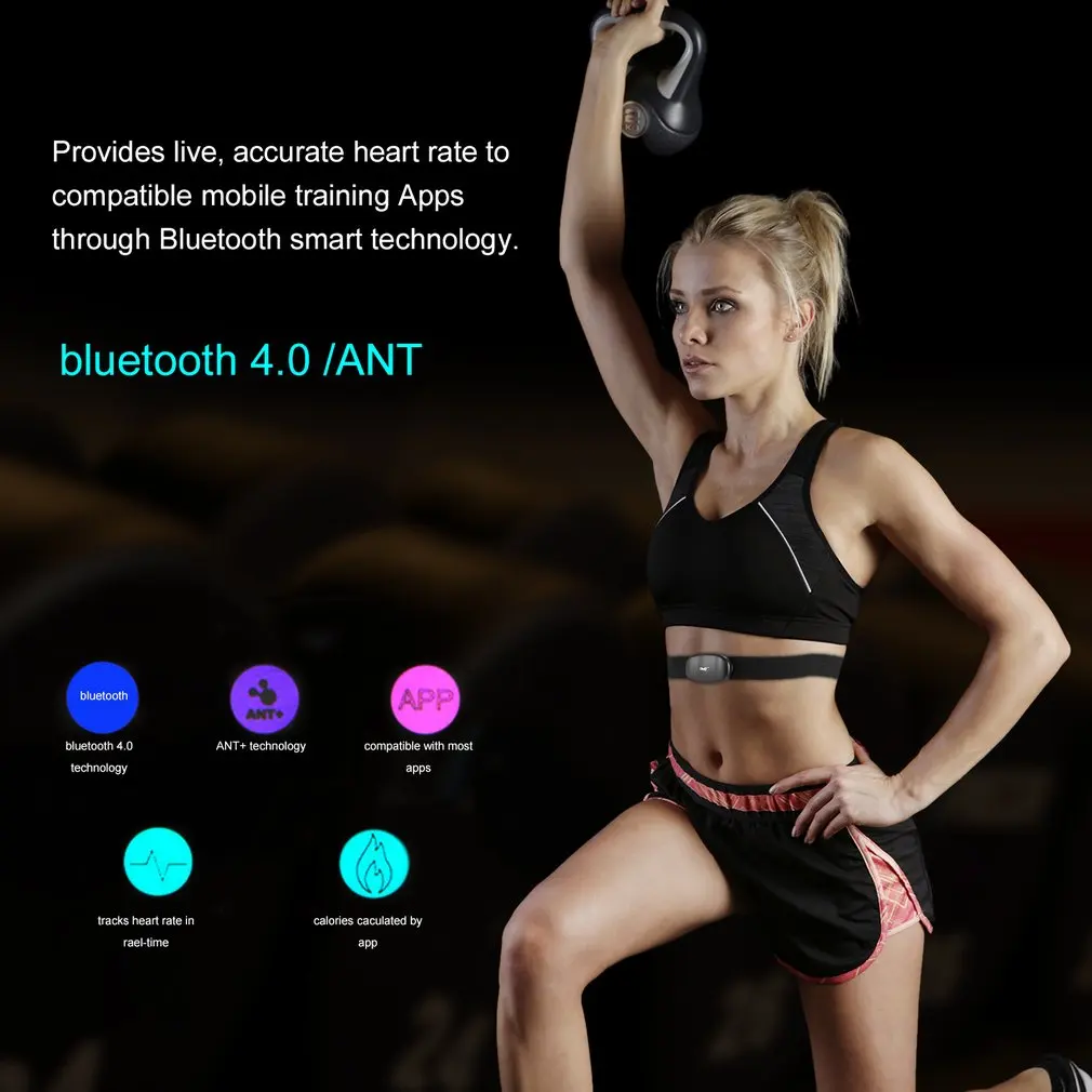 Sport Curea De Piept Monitor De Ritm Cardiac Senzorul Inteligent Fără Fir Bluetooth V4.0 Curea de Piept de Echipament Sportiv pentru Telefonul Mobil Android