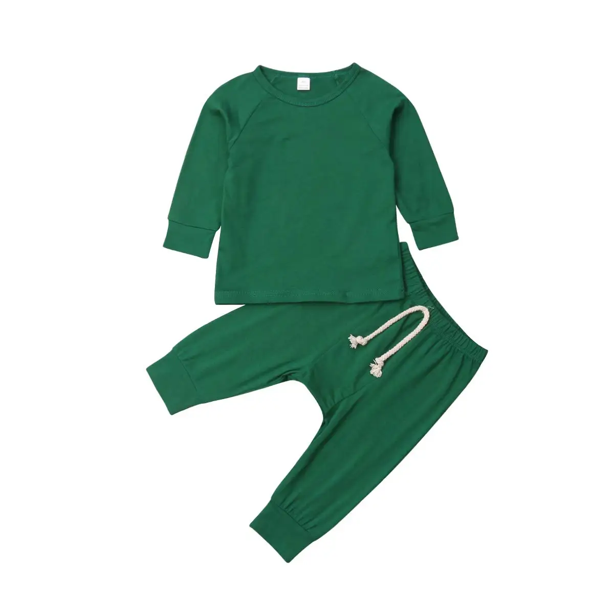 Copil nou-născut Seturi de Pijamale baietel Fete Haine seturi Solid Topuri Lungi + Pantaloni Costume Sleepwear Haine 0-24M