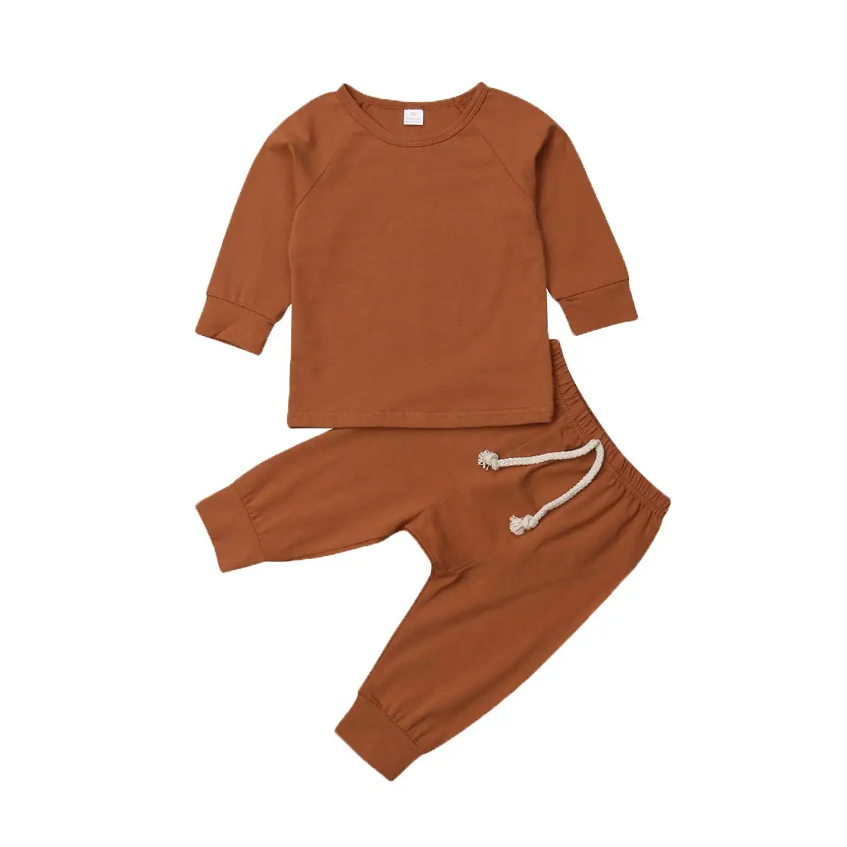 Copil nou-născut Seturi de Pijamale baietel Fete Haine seturi Solid Topuri Lungi + Pantaloni Costume Sleepwear Haine 0-24M