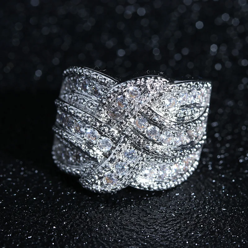 Noi Geometrice Trupa de Nunta Inele pentru Femei Mireasa Bijuterii de Argint Sterling 925 Cubic Zircon Logodna Inel de Promisiune Bijuterii