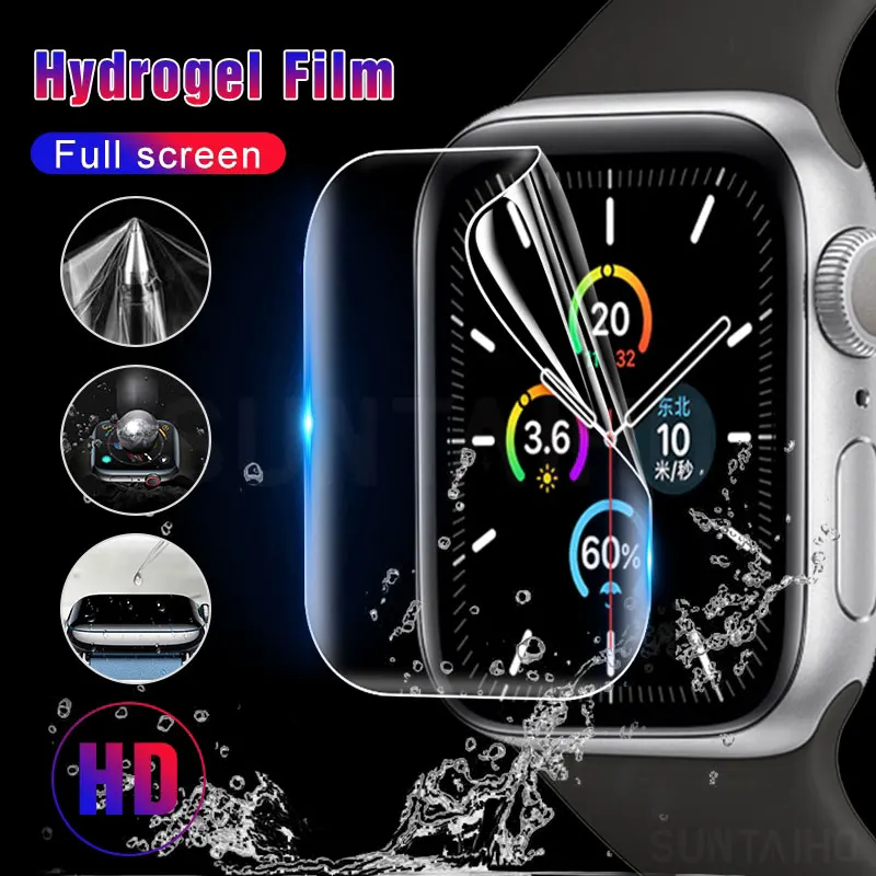 Suntaiho Moale Hidrogel Plin Folie de protectie Ecran Pentru Apple Watch 4/5 40mm 44mm Temperat Film Pentru iwatch 3/2/1 38 42mm Nu de Sticla