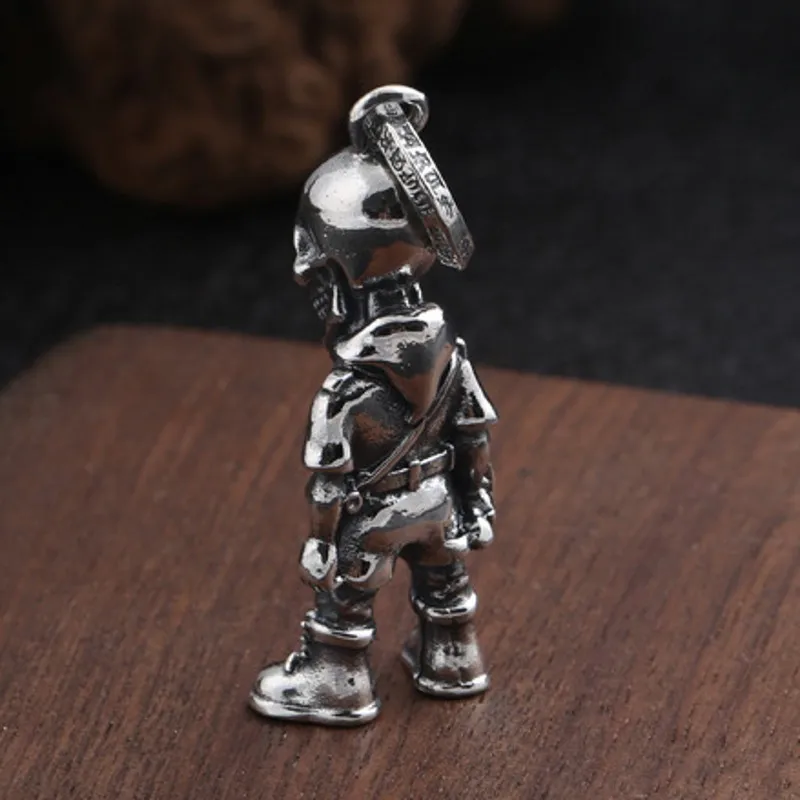 BOCAI Nou s925 argint Pur moda bijuterii pandantiv personalitate creatoare craniu soldat cu cuțitul pandantiv pentru femei și bărbați