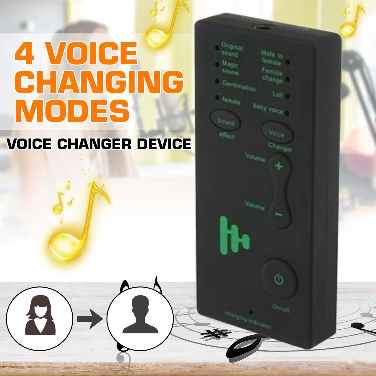 Portabil Changer Voce Microfon Disguiser 4 Vocea Moduri de Schimbare de sex Masculin/sex Feminin/Loli/Voce Copil Pentru PC Telefon placa de Sunet Changer