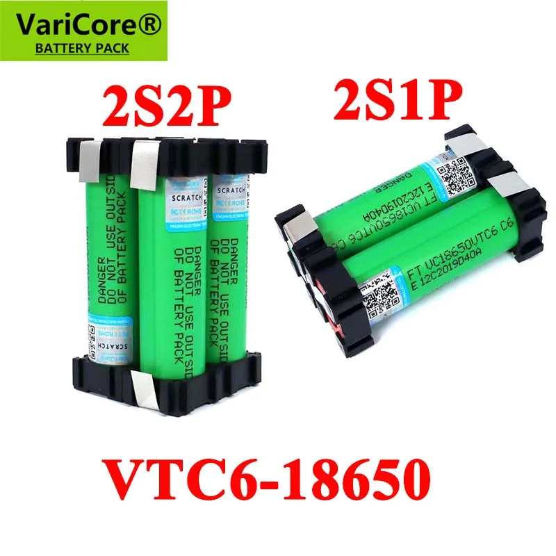 VariCore 5V/7.4 V 18650 VTC6 2S1P 3000mAh 2s2p 6000mAh 20 de amperi Pentru Șurubelniță fără fir, baterii de sudură bateria