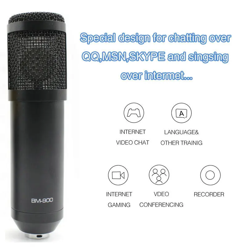 Mikrofon bm 800 Modernizate BM900 KTV Microfon Pro Audio Studio Vocal Înregistrare Sunet Microfon pentru Calculator Shock Mount
