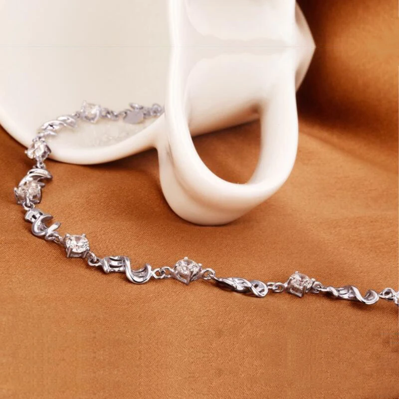 KOFSAC Farmec Violet Cristal Zircon Bratari Pentru Femei Bijuterii la Modă Argint 925 Bratari Femei Cadouri de Ziua Îndrăgostiților