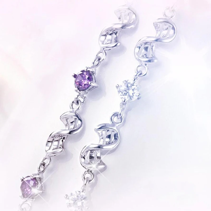 KOFSAC Farmec Violet Cristal Zircon Bratari Pentru Femei Bijuterii la Modă Argint 925 Bratari Femei Cadouri de Ziua Îndrăgostiților