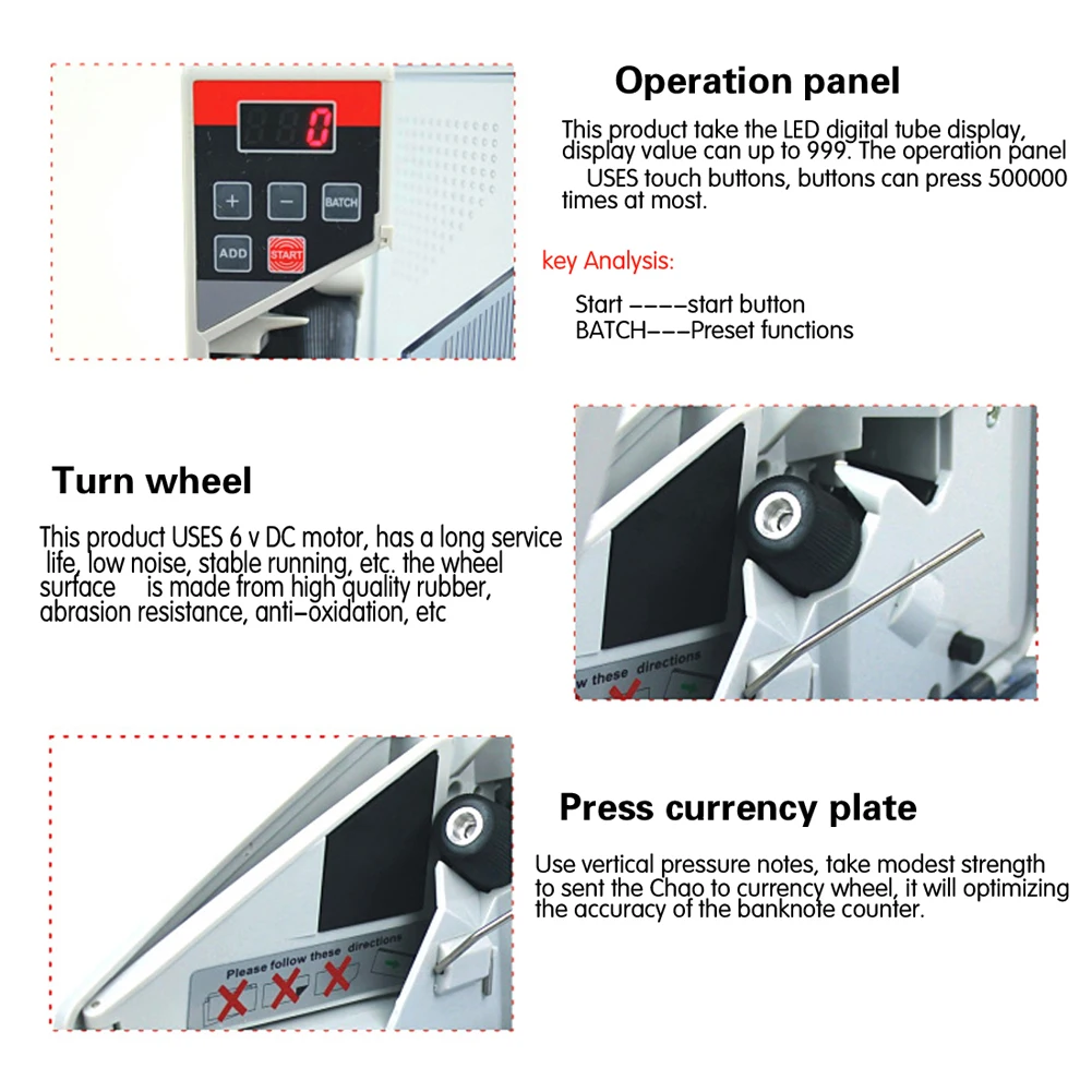 V40 Mini Portabil la Îndemână Contra Bani pentru cele Mai multe bancnote de Lege Numerar Mașină de Numărare cu Geanta din Piele