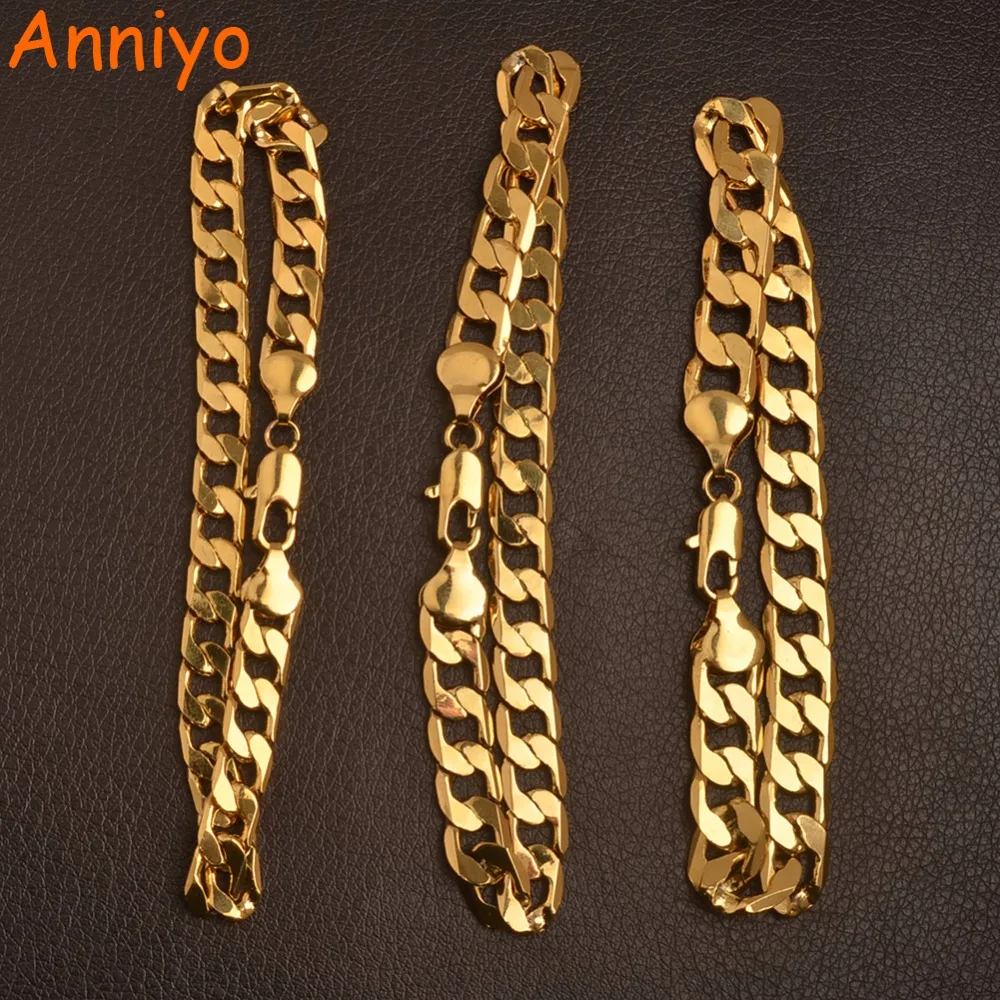 Anniyo (1 Bucată) de Aur de Culoare Lanț de Link-ul de Bratari pentru Barbati Femei Unisex Arabe din Africa orientul Mijlociu Brățări Cadouri #009716