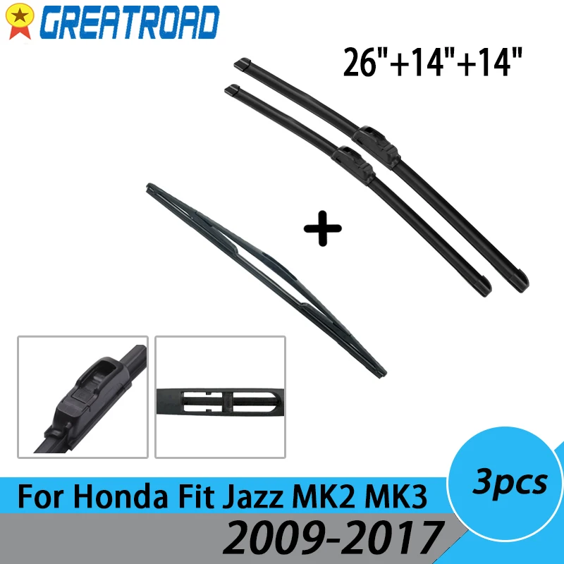 Stergator Fata + Spate Ștergător Lame Set Kit Pentru Honda Fit Jazz MK2 MK3 2009-2017 2010 2011 2012 Parbriz Parbriz 26