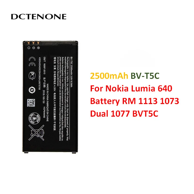 DCTENONE 2500mAh BV-T5C BVT5C Înlocuire Baterie Pentru Nokia Microsoft Lumia 640 Lumia640 RM 1113 1073 Dual 1077 Baterii