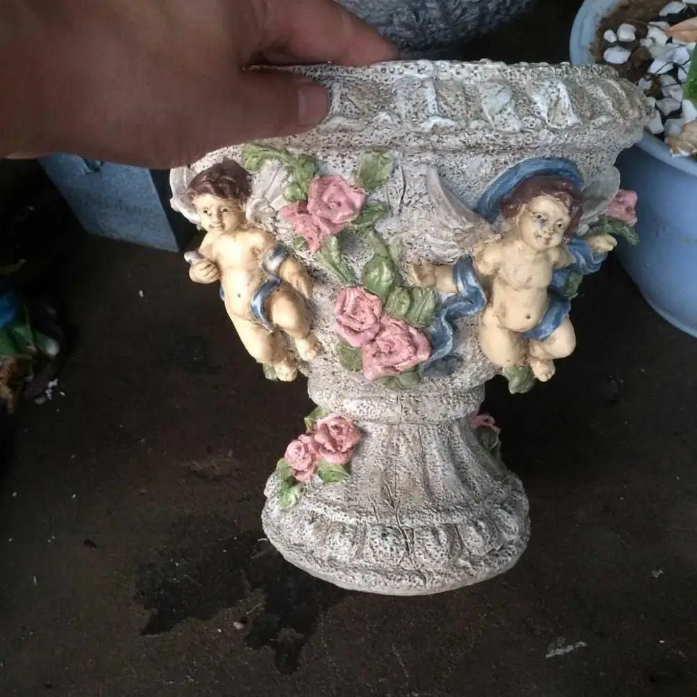 În Aer Liber, Grădinărit Cupidon Flower Fairy Angel Ornamente De Ciment Cărnoase Planta Ghiveci Decor Curte Parcare Figurine Meserii