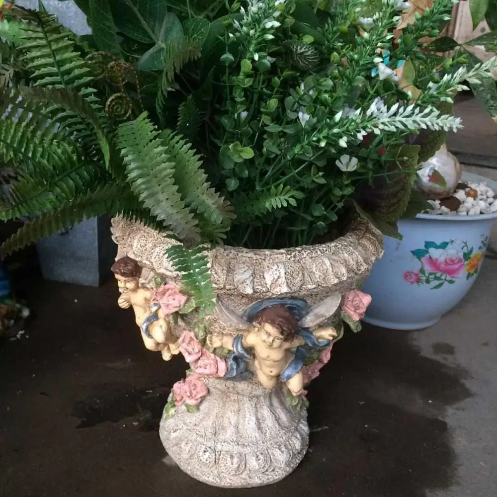 În Aer Liber, Grădinărit Cupidon Flower Fairy Angel Ornamente De Ciment Cărnoase Planta Ghiveci Decor Curte Parcare Figurine Meserii