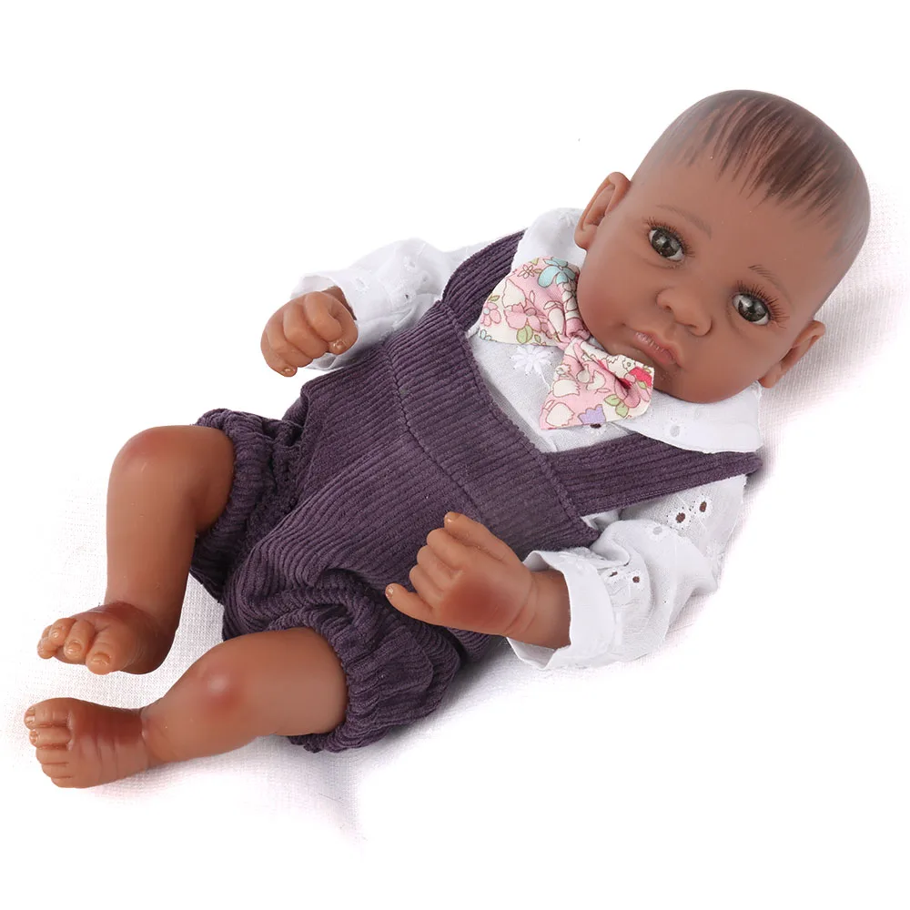 KAYDORA 25cm Plin de Vinil Negru Renăscut Baby Dolls în Viață Afro-American Mini Copilul Realist Menino Juca Copii de Jucarie Cadou Surpriza