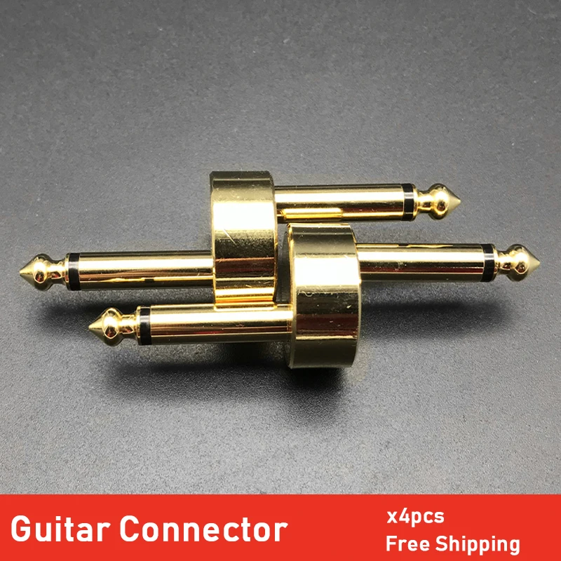 4buc 6,35 mm Pedala Efect Chitara Audio Adaptor Conector 6.5 mm Dop de Metal de Lipire Conexiune Convertor Plug-in Patch
