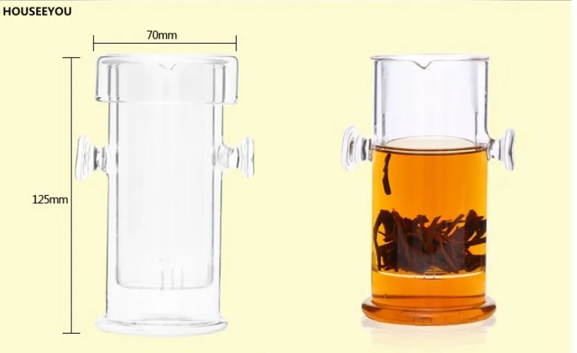 210ml Sticlă Puer Ceainic cu Filtru de Rezistență la Căldură Borosilicată Înflorit Ceai Negru Seturi de Ceai Kung Fu, Kung fu Drinkware