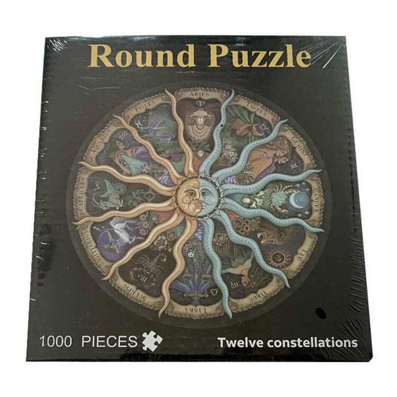 1000buc/set 12 Zodiac Chinezesc Rotund Geometrice Fotografie Puzzle pentru Adulți Copii DIY de Învățământ Reduce Stresul Jucărie Puzzle de Hârtie