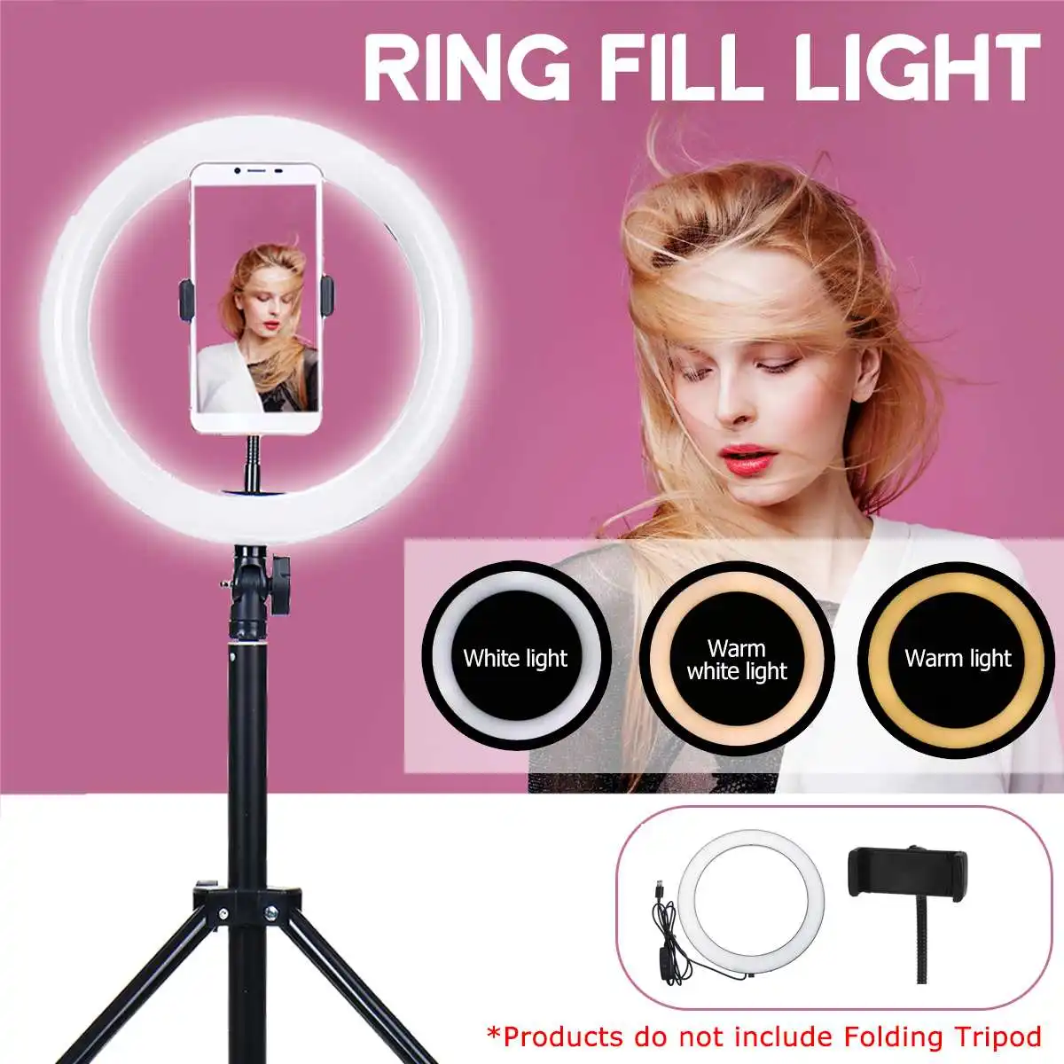 26cm/10inch CONDUS Selfie Inel de Lumina Estompat LED Ring Lampa Foto-Video Camera foto de Telefon de Lumină Ringlight Pentru Live YouTube Umple de Lumină