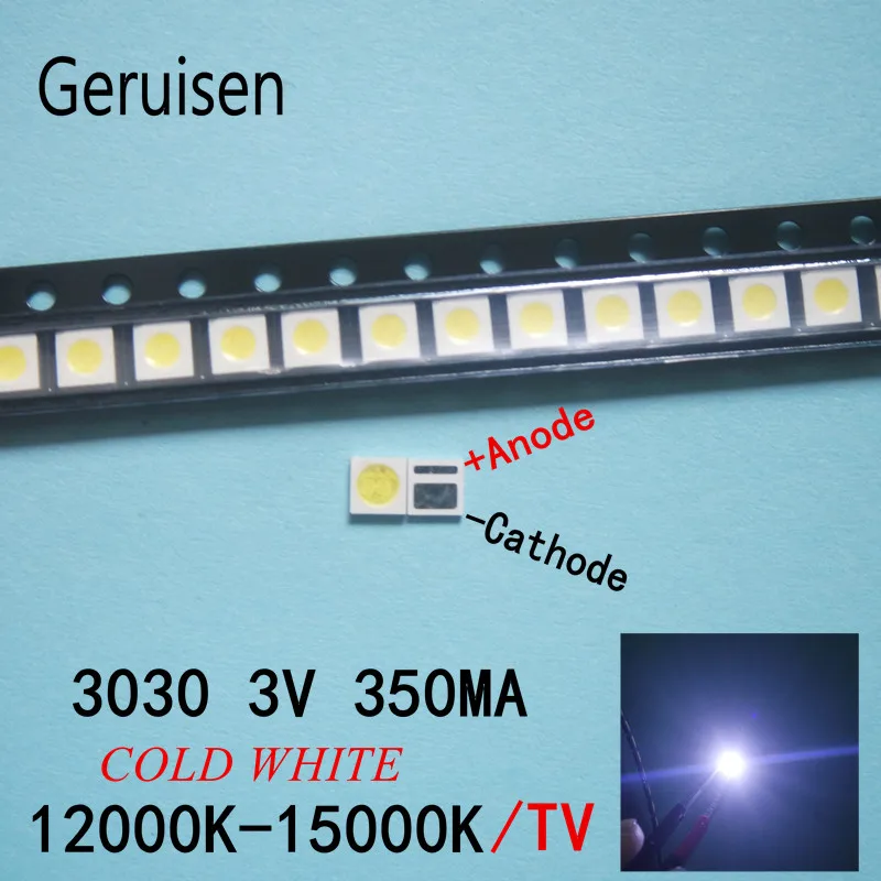 2000PCS High Power SMD LED 1W 3V Alb Rece 3030 Dioda LED LCD cu lumina de Iluminat de Televiziune cu iluminare din Spate-lumina TV Iluminare din spate