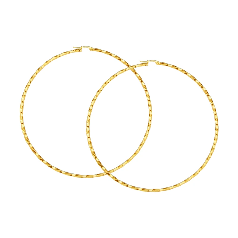 Culoare de aur din Oțel Inoxidabil de Mare Hoop Cercei pentru Femei de Dimensiuni Mari Verticil Ureche Cercuri Rotunde Simplu de Partid, Bijuterii Noi Fierbinte 2021 E0169