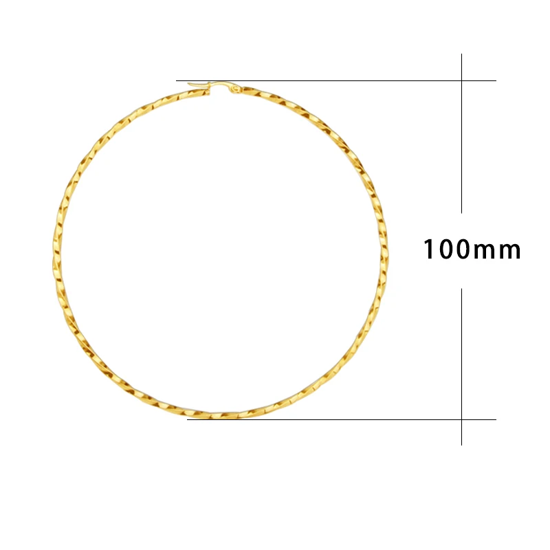 Culoare de aur din Oțel Inoxidabil de Mare Hoop Cercei pentru Femei de Dimensiuni Mari Verticil Ureche Cercuri Rotunde Simplu de Partid, Bijuterii Noi Fierbinte 2021 E0169
