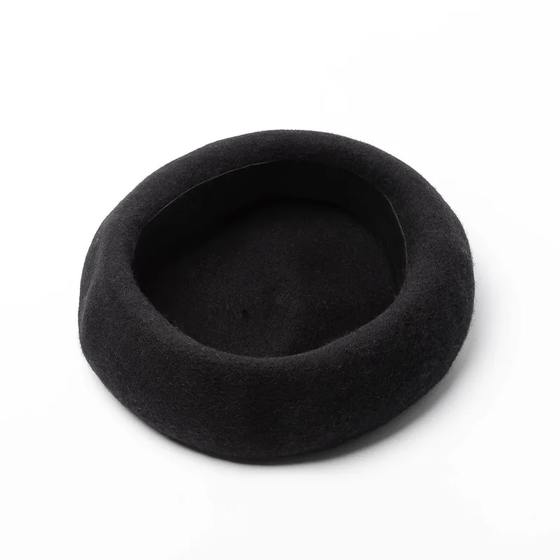 COKK Lână Bereta Femei Toamna Iarna Pălării Pentru Femei de Mari Dimensiuni L Pictor Capac Gros Cald Bereta Femme Gorras Moale de Culoare Solidă Neagră