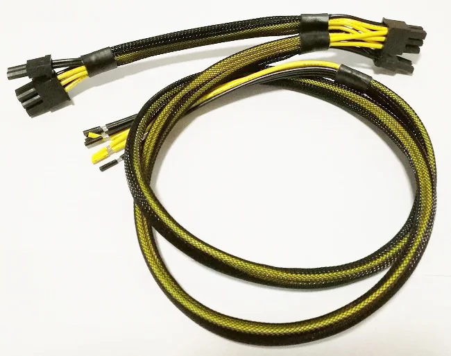 Dual PCI-E 8(6+2) Grafice pentru PC placa Video DIY Cablu de Alimentare Cablu 18AWG Circuit Serie cu negru maneca
