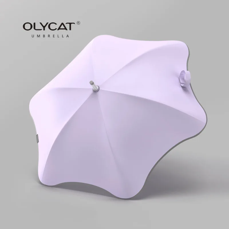 OLYCAT Noua Creatie mâner Lung Forma de Floare Windproof Anti-UV Femei Elegante Umbrelă de Soare Și ploaie Umbrela