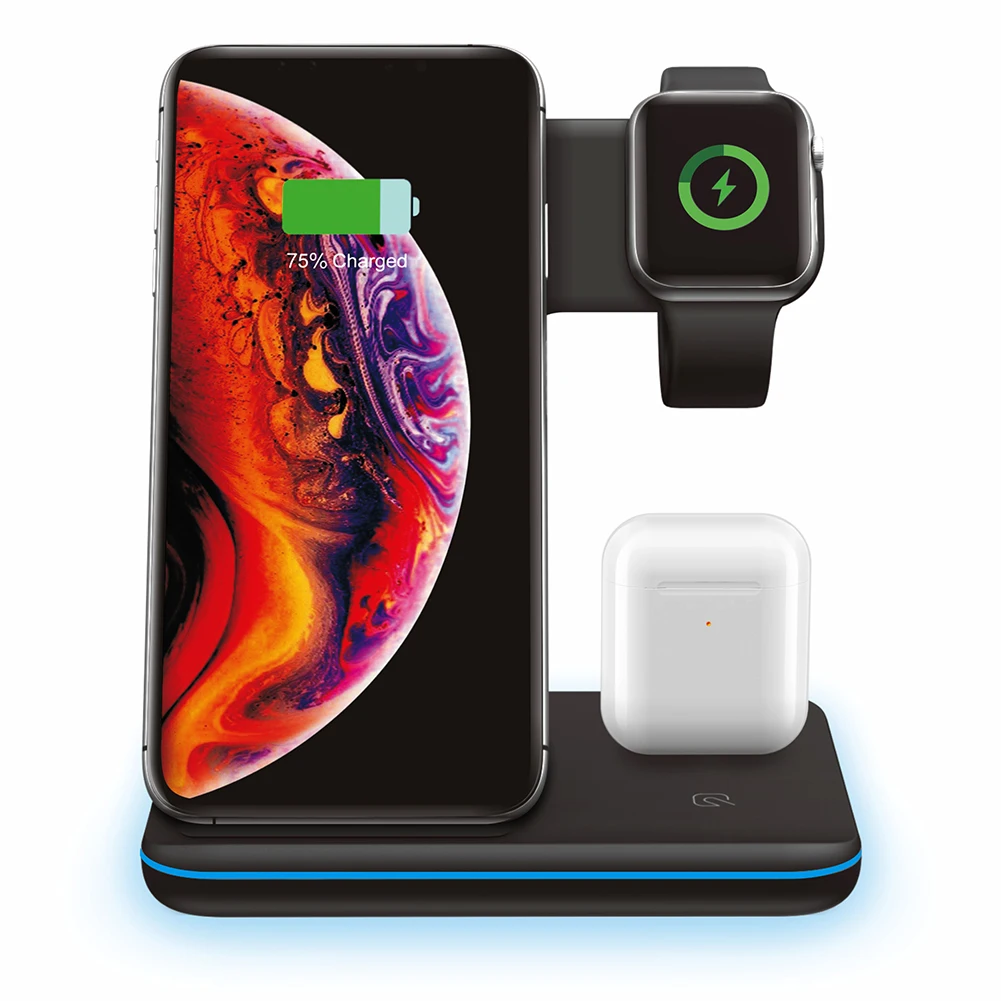 Qi Wireless Charger Dock pentru Apple Watch 5 4 3 2 TWS 15W Încărcare Rapidă Suport pentru iPhone 11 X XS XR 8 Plus Smartphone-uri 3 in 1