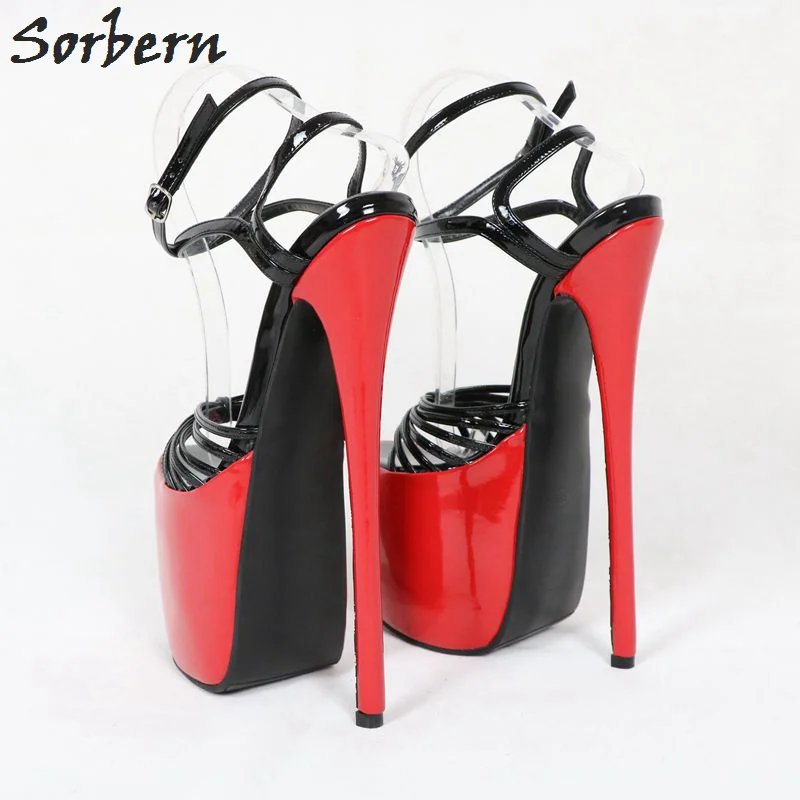 Sorbern 18Cm 22Cm Ultra Subțire Femeile cu Toc Sandale Pantofi de Vara Pentru Femei Gros Platforme de Cross-Legat Sandale de Culoare Personalizată