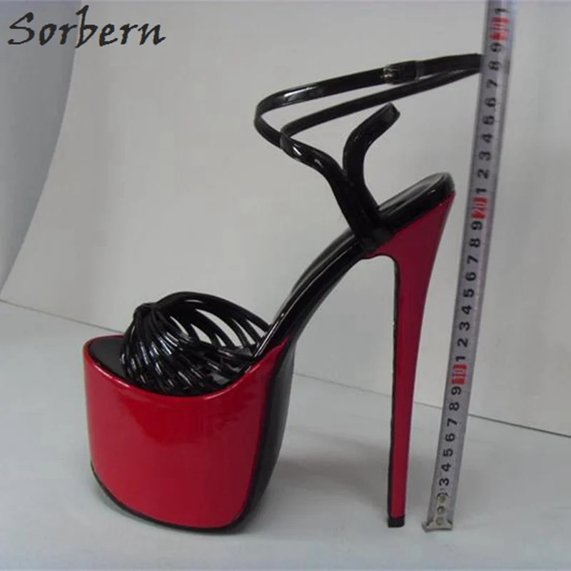 Sorbern 18Cm 22Cm Ultra Subțire Femeile cu Toc Sandale Pantofi de Vara Pentru Femei Gros Platforme de Cross-Legat Sandale de Culoare Personalizată