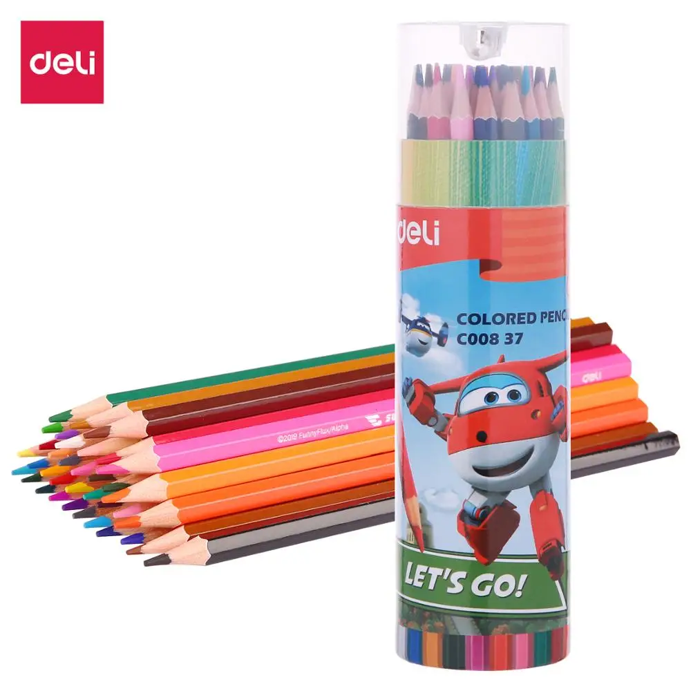 DELI EC008 Creioane Colorate 12/18/24/36 culori IP Super Wings Cadou Natura lemn de culoare creion pentru desen rechizite Școlare